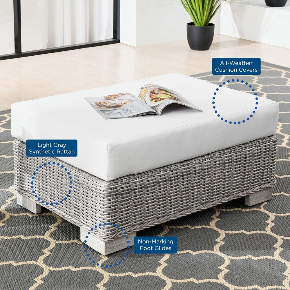 EEI-4839 Conway Outdoor Patio Wicker Rattan Ottoman by Modway