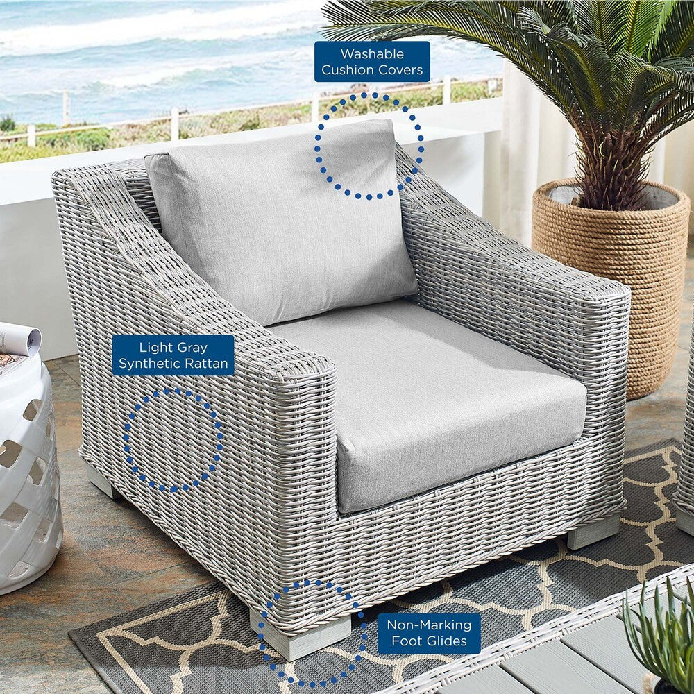 EEI-3972 Conway Sunbrella&reg; Outdoor Patio Wicker Rattan Armchair by Modway