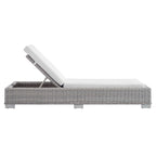 EEI-3978-LGR-WHI Conway Sunbrella&reg; Outdoor Patio Wicker Rattan Chaise Lounge by Modway
