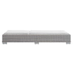 EEI-3978-LGR-WHI Conway Sunbrella&reg; Outdoor Patio Wicker Rattan Chaise Lounge by Modway