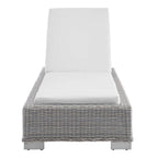 EEI-3978-LGR-WHI Conway Sunbrella&reg; Outdoor Patio Wicker Rattan Chaise Lounge by Modway