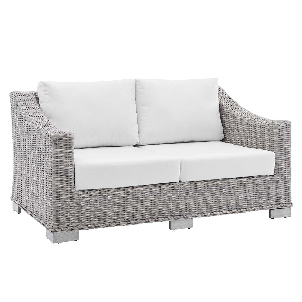 EEI-3973 Conway Sunbrella&reg; Outdoor Patio Wicker Rattan Loveseat by Modway