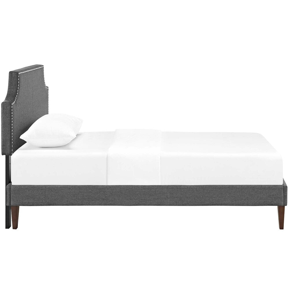 Modway Corene Fabric Twin Platform Bed with Squared Tapered Legs by Modway-MOD-5951-GRY