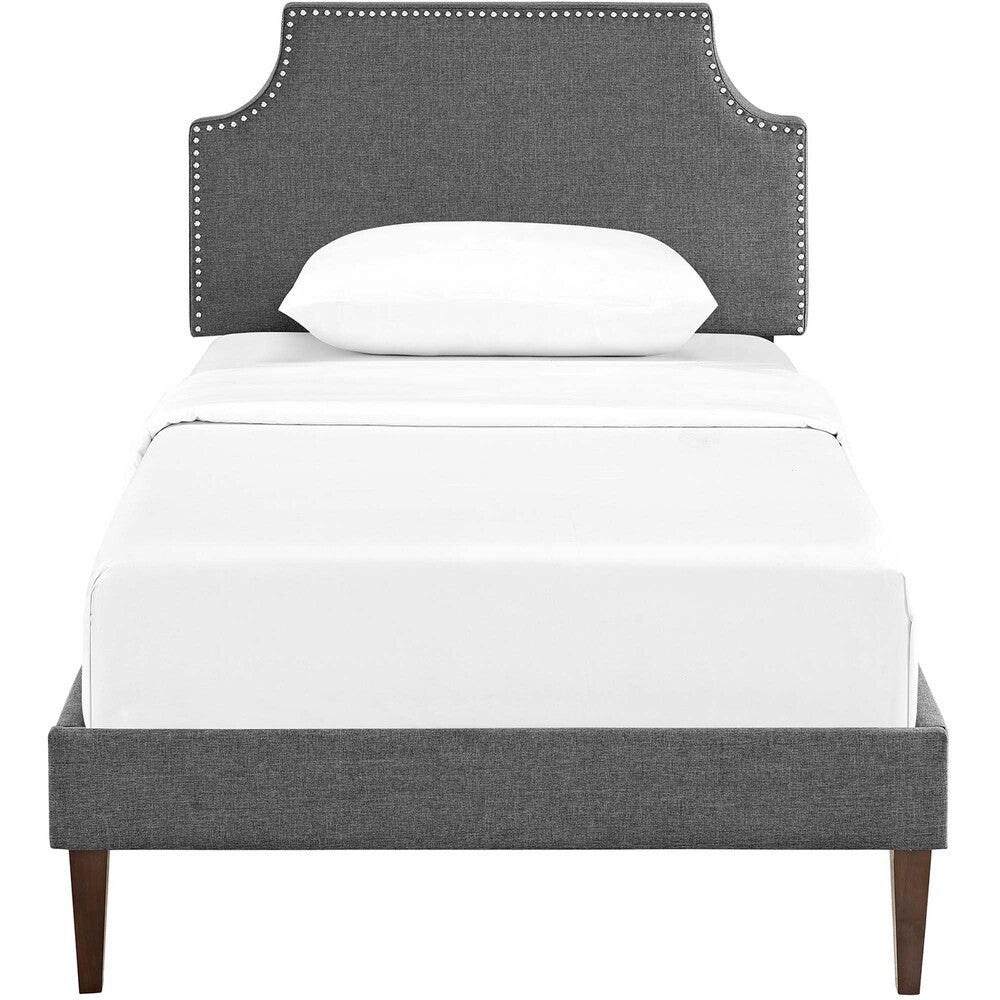 Modway Corene Fabric Twin Platform Bed with Squared Tapered Legs by Modway-MOD-5951-GRY