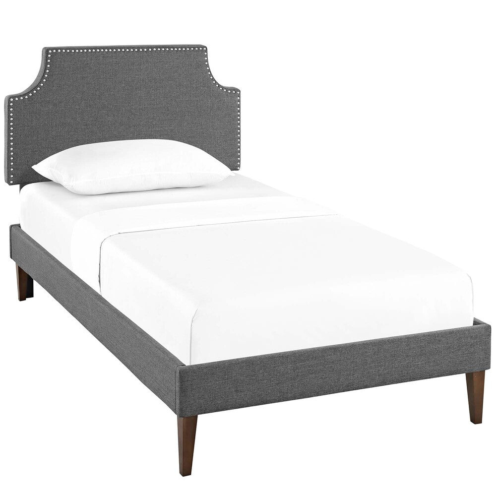 Modway Corene Fabric Twin Platform Bed with Squared Tapered Legs by Modway-MOD-5951-GRY
