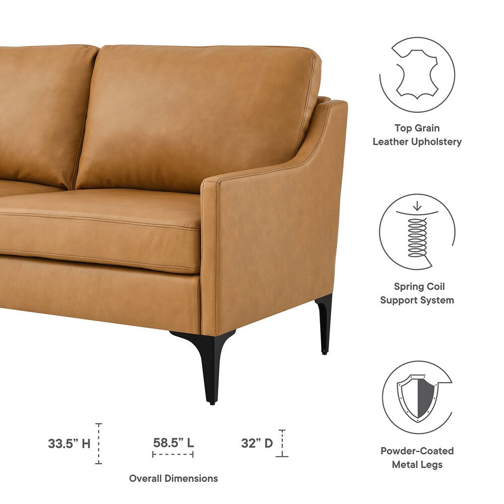 EEI-6020-TAN Corland Leather Loveseat by Modway