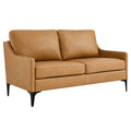 Modway EEI-6020-TAN Corland Leather Loveseat Tan