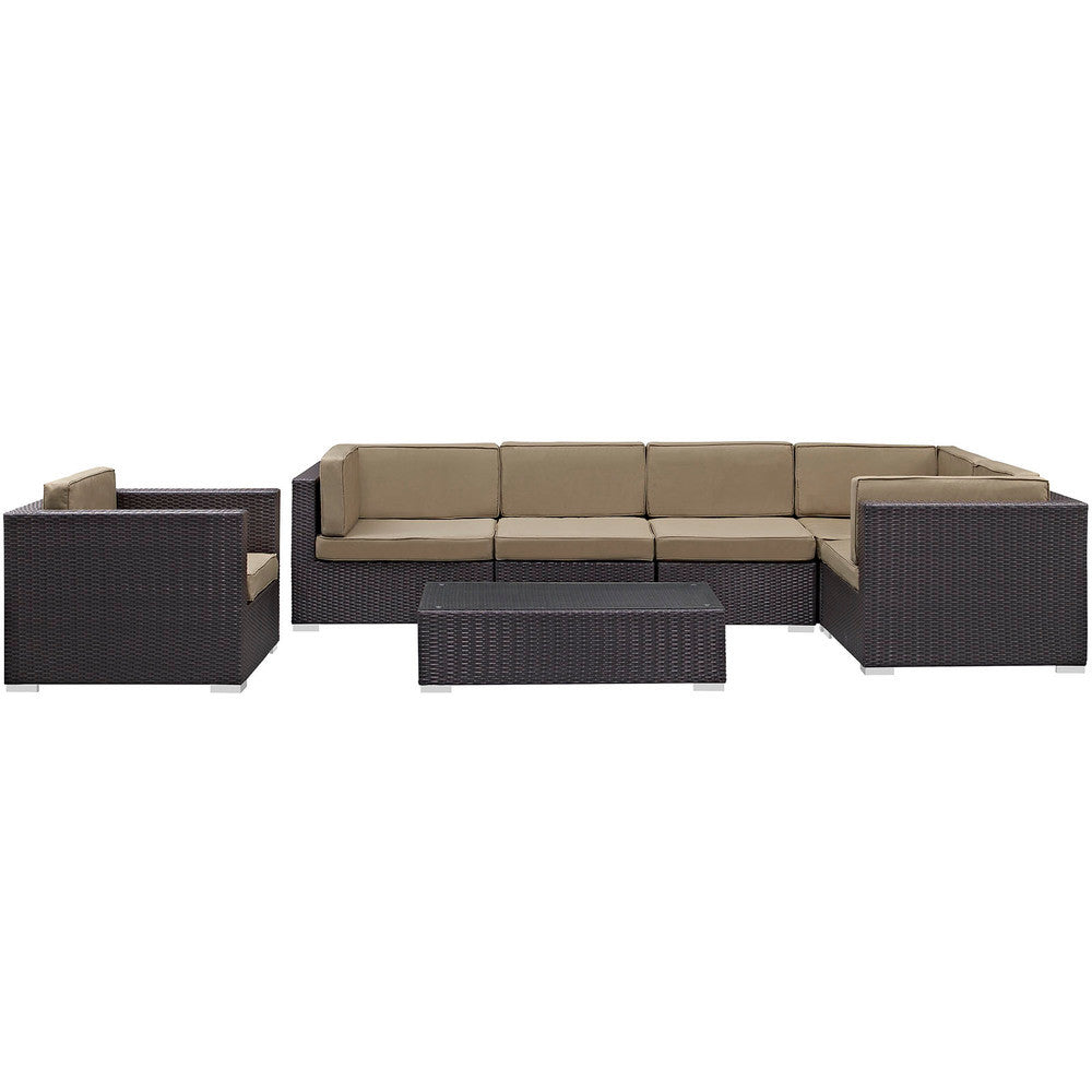 EEI-606 Corona 7 Piece Outdoor Patio Sectional Set by Modway