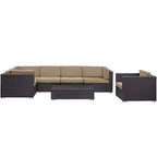 EEI-606 Corona 7 Piece Outdoor Patio Sectional Set by Modway