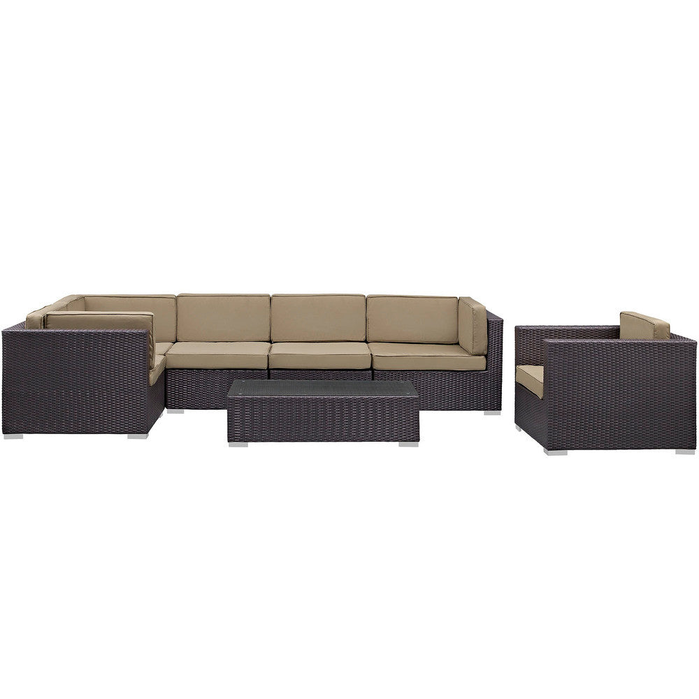 EEI-606 Corona 7 Piece Outdoor Patio Sectional Set by Modway