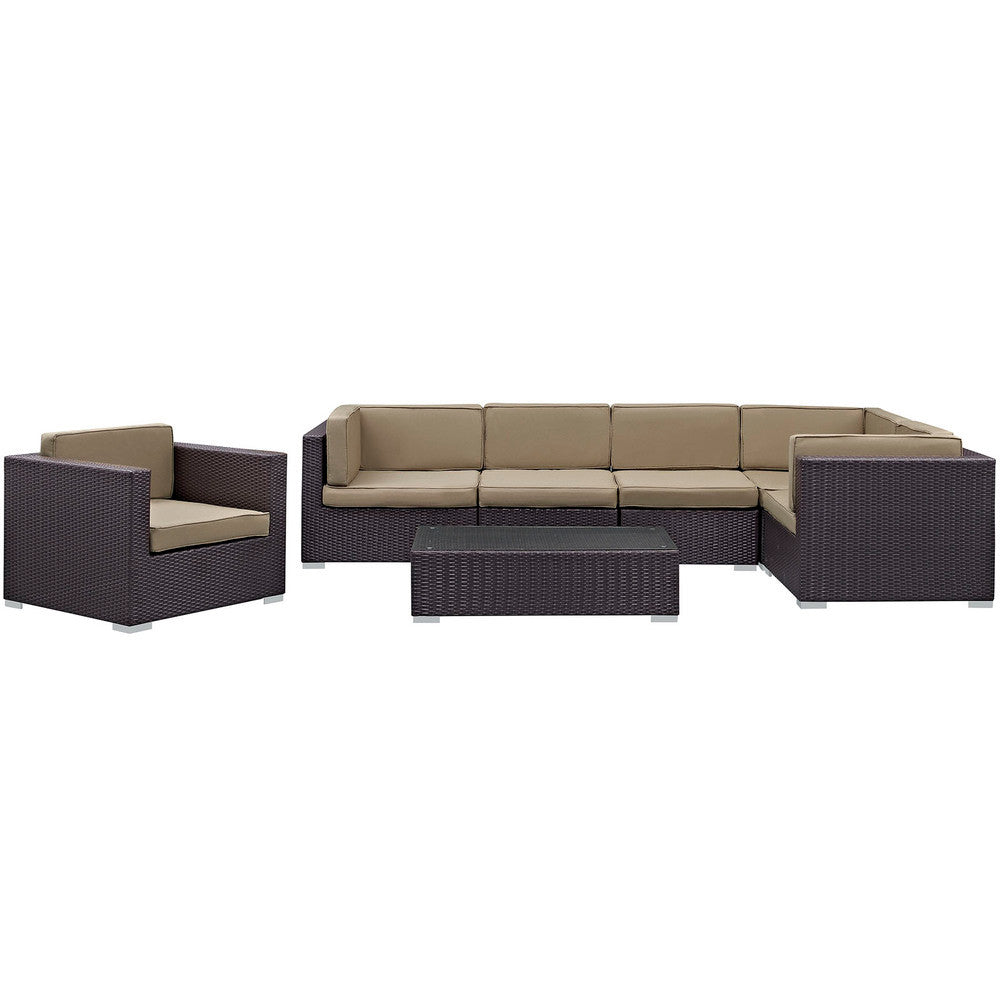 EEI-606 Corona 7 Piece Outdoor Patio Sectional Set by Modway