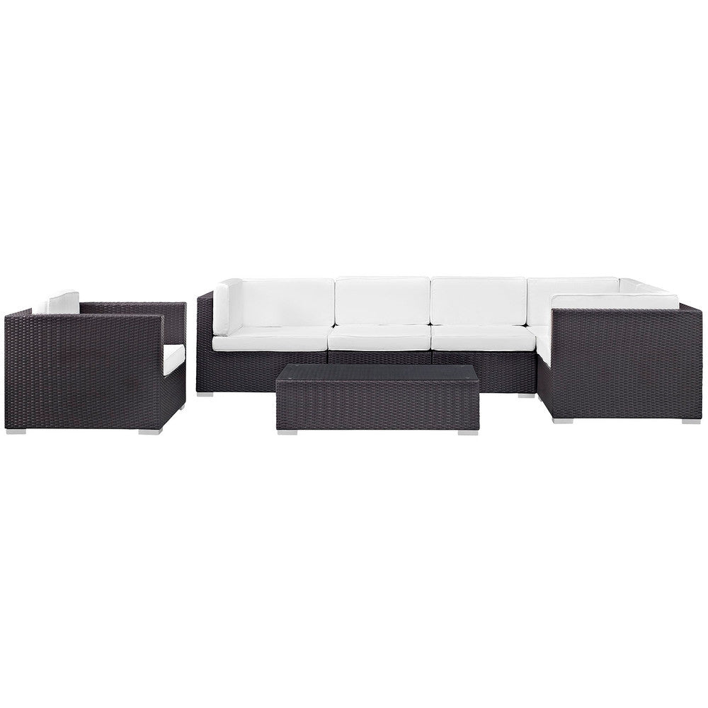 EEI-606 Corona 7 Piece Outdoor Patio Sectional Set by Modway
