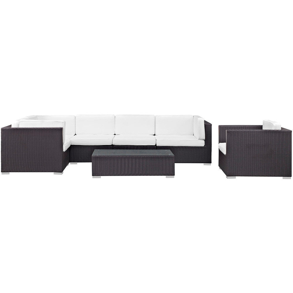 EEI-606 Corona 7 Piece Outdoor Patio Sectional Set by Modway
