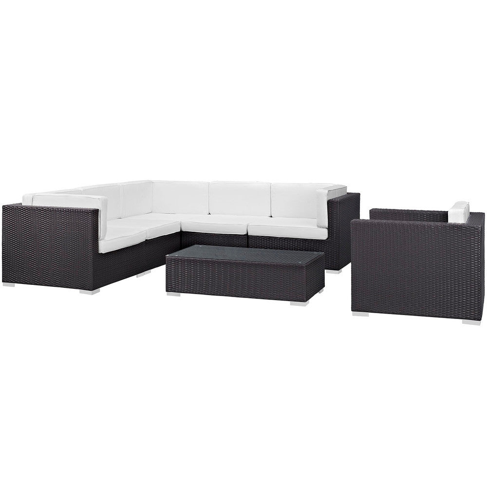 EEI-606 Corona 7 Piece Outdoor Patio Sectional Set by Modway