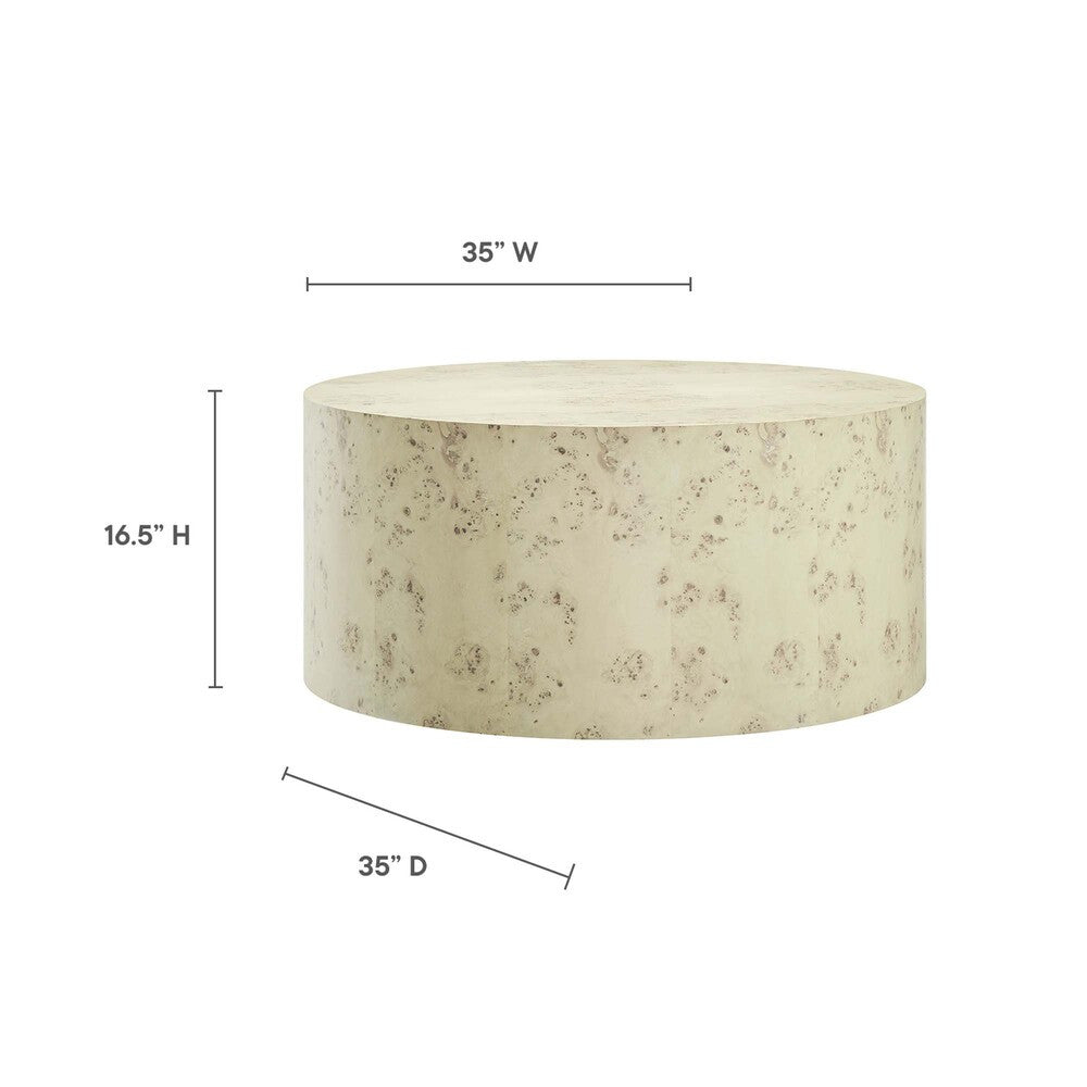 EEI-6274 Cosmos 35" Round Burl Wood Coffee Table by Modway