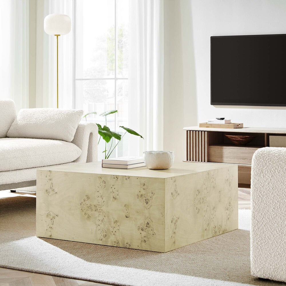 EEI-6272 Cosmos 36" Square Burl Wood Coffee Table by Modway
