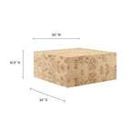 EEI-6272 Cosmos 36" Square Burl Wood Coffee Table by Modway