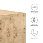EEI-6272 Cosmos 36" Square Burl Wood Coffee Table by Modway