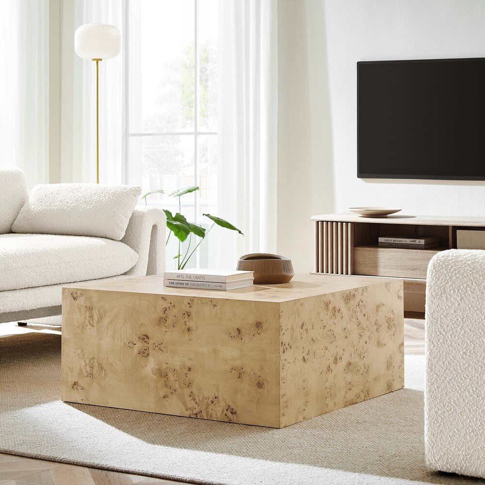 EEI-6272 Cosmos 36" Square Burl Wood Coffee Table by Modway