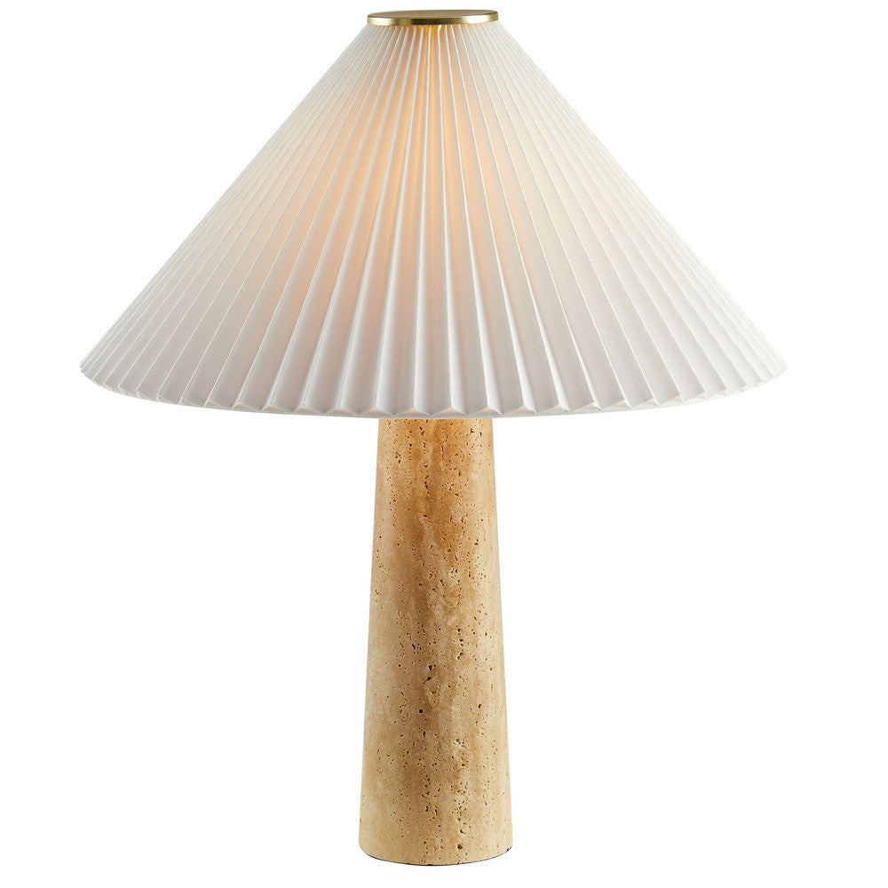 Modway Cove Travertine Table Lamp With Pleated Shade by Modway-EEI-7215-TRV