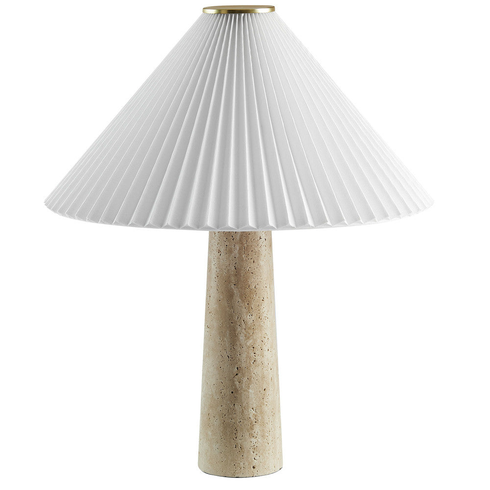 Modway Cove Travertine Table Lamp With Pleated Shade by Modway-EEI-7215-TRV