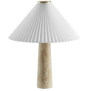 Modway EEI-7215-TRV Cove Travertine Table Lamp With Pleated Shade Travertine