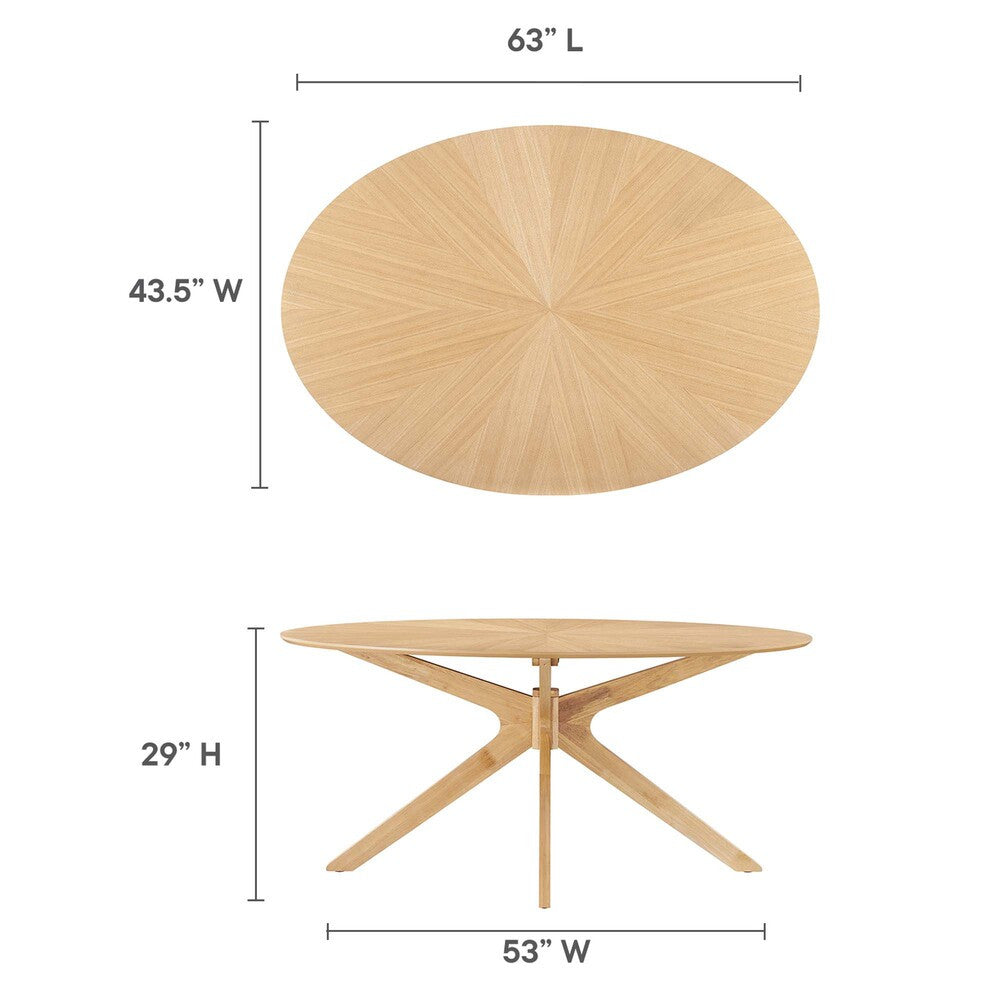 EEI-3848 Crossroads 63" Oval Wood Dining Table by Modway