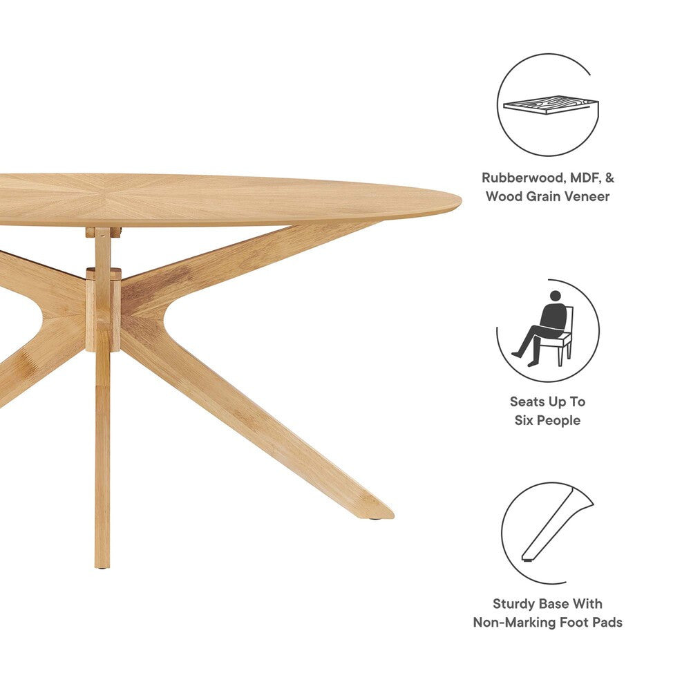 EEI-3848 Crossroads 63" Oval Wood Dining Table by Modway