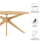 EEI-3848 Crossroads 63" Oval Wood Dining Table by Modway