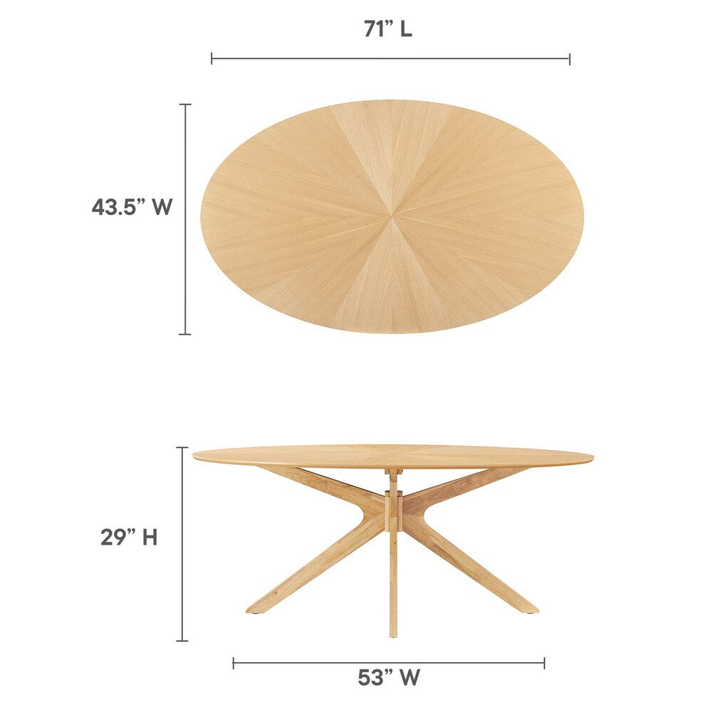 EEI-3849 Crossroads 71" Oval Wood Dining Table by Modway