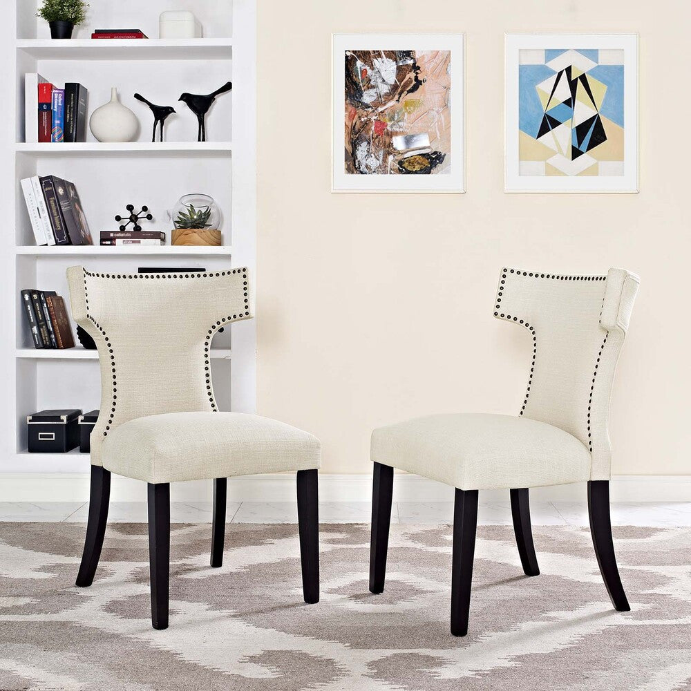 Modway Curve Fabric Dining Side Chair Set of 2 by Modway-EEI-2741