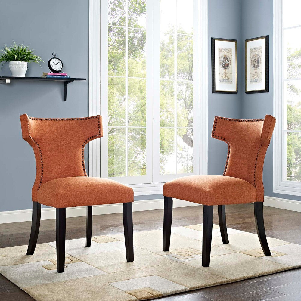 Modway Curve Fabric Dining Side Chair Set of 2 by Modway-EEI-2741