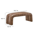 EEI-6770-BRN Dax 50.5" Vegan Leather Upholstered Accent Bench by Modway