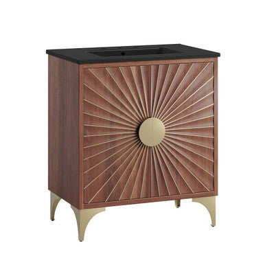 Modway EEI-6296-BLK-WAL Daylight 30" Bathroom Vanity Black Walnut