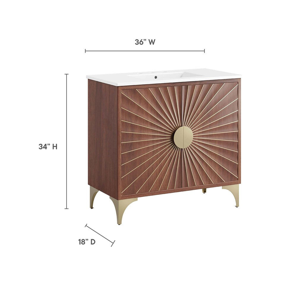 EEI-6298-WHI-WAL Daylight 36" Bathroom Vanity by Modway