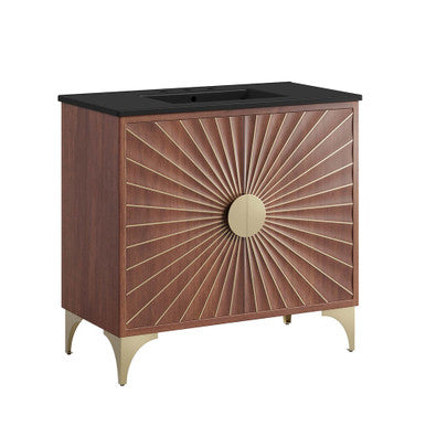 Modway EEI-6300-BLK-WAL Daylight 36" Bathroom Vanity Black Walnut