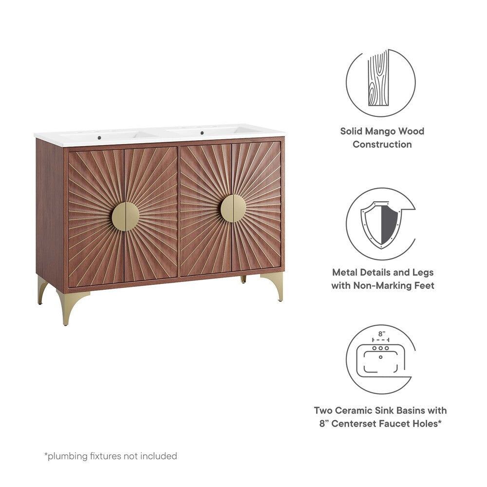 EEI-6306-WHI-WAL Daylight 48" Double Sink Bathroom Vanity by Modway