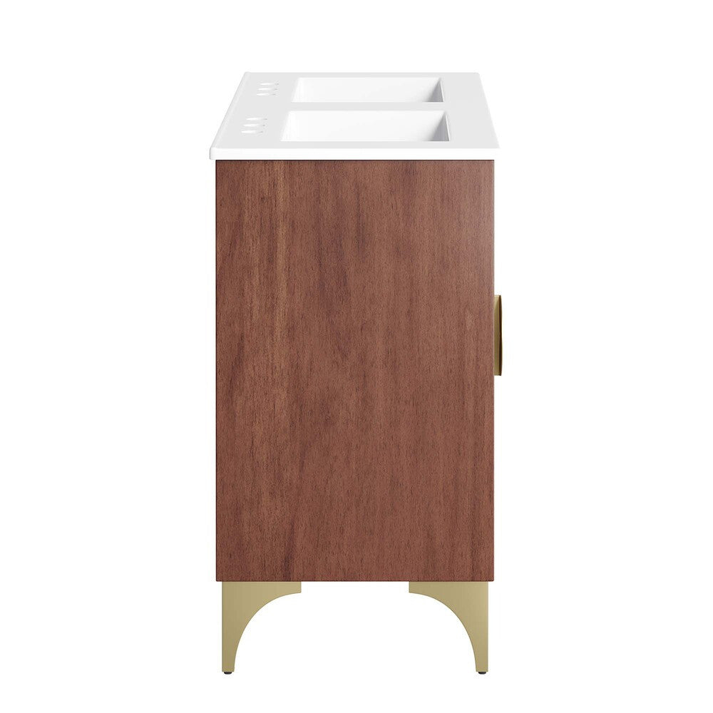 EEI-6306-WHI-WAL Daylight 48" Double Sink Bathroom Vanity by Modway