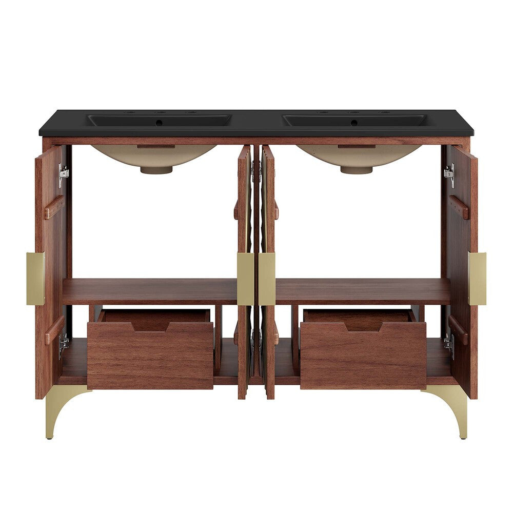 EEI-6308-BLK-WAL Daylight 48" Double Sink Bathroom Vanity by Modway