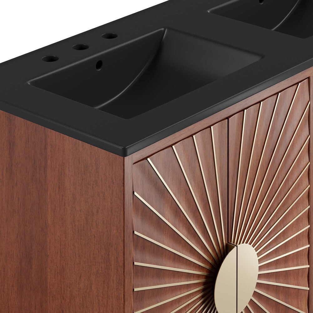 EEI-6308-BLK-WAL Daylight 48" Double Sink Bathroom Vanity by Modway