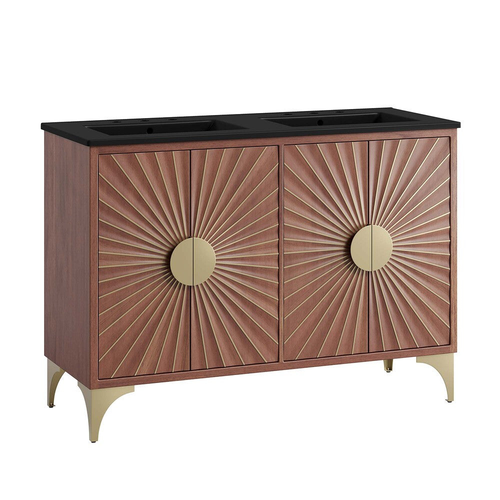 EEI-6308-BLK-WAL Daylight 48" Double Sink Bathroom Vanity by Modway