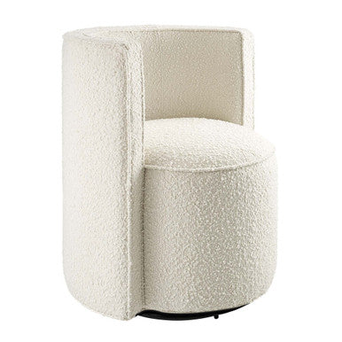 Modway EEI-6223-IVO Della Boucle Fabric Swivel Chair Ivory