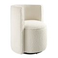 Modway EEI-6223-IVO Della Boucle Fabric Swivel Chair Ivory