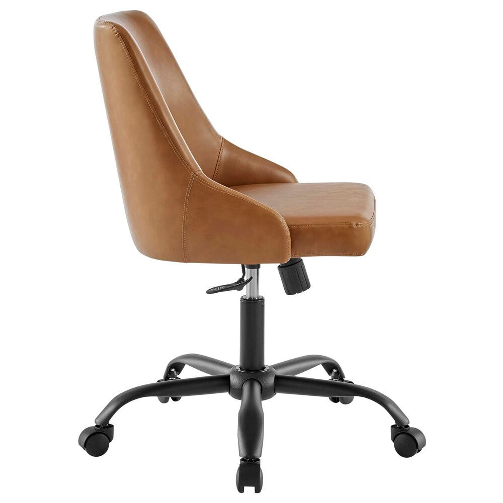 EEI-4372-BLK-TAN Designate Swivel Vegan Leather Office Chair by Modway