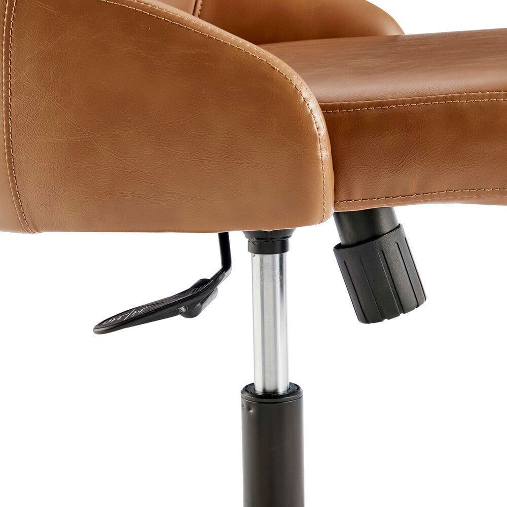 EEI-4372-BLK-TAN Designate Swivel Vegan Leather Office Chair by Modway