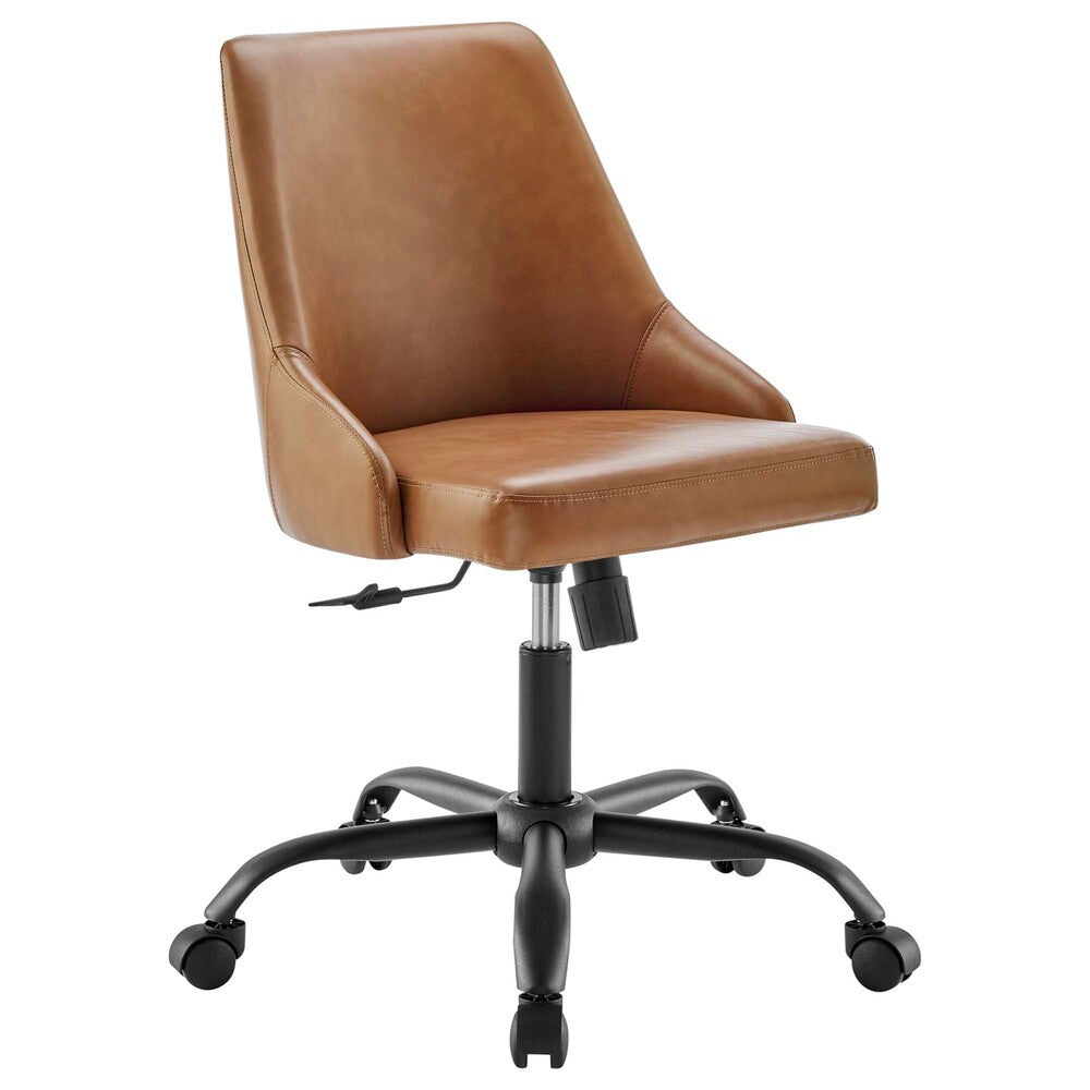 EEI-4372-BLK-TAN Designate Swivel Vegan Leather Office Chair by Modway