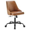 Modway EEI-4372-BLK-TAN Designate Swivel Vegan Leather Office Chair Black Tan
