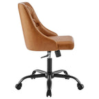 EEI-4370-BLK-TAN Distinct Tufted Swivel Vegan Leather Office Chair by Modway