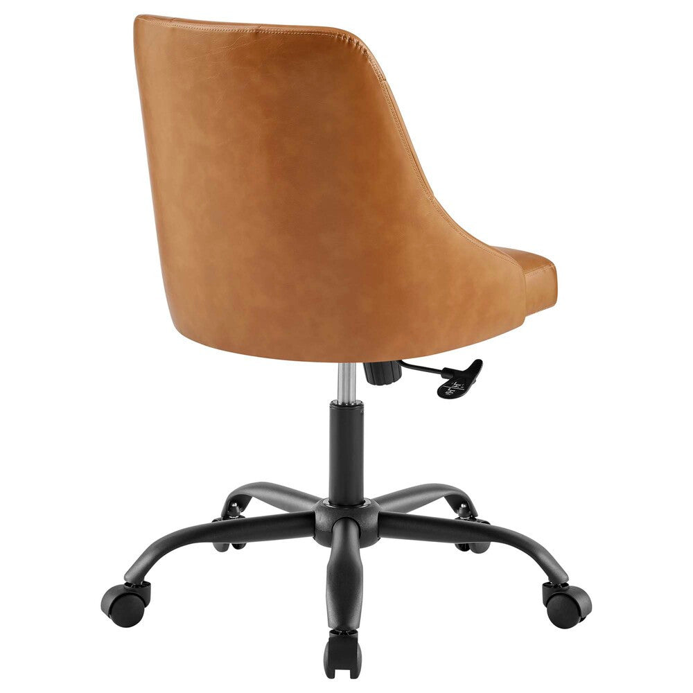 EEI-4370-BLK-TAN Distinct Tufted Swivel Vegan Leather Office Chair by Modway