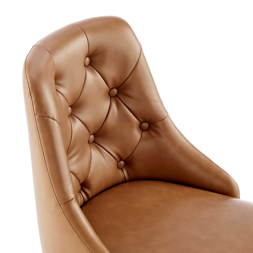 EEI-4370-BLK-TAN Distinct Tufted Swivel Vegan Leather Office Chair by Modway